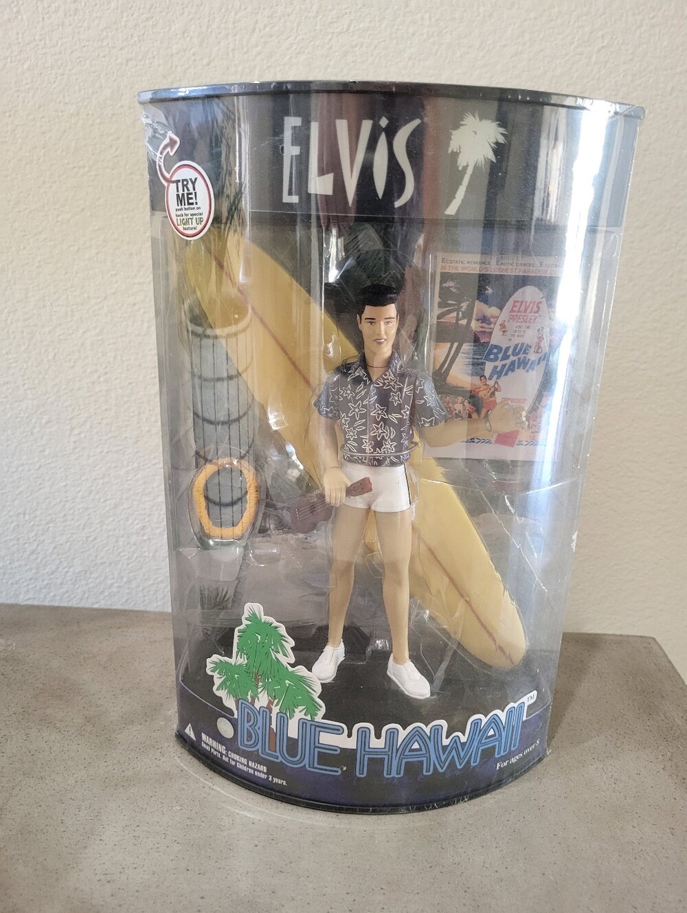 NIB Elvis Blue Hawaii Collectible Figure - Navy Shirt & White Shorts
